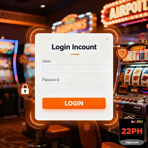 User logging into 22ph for secure mobile casino access